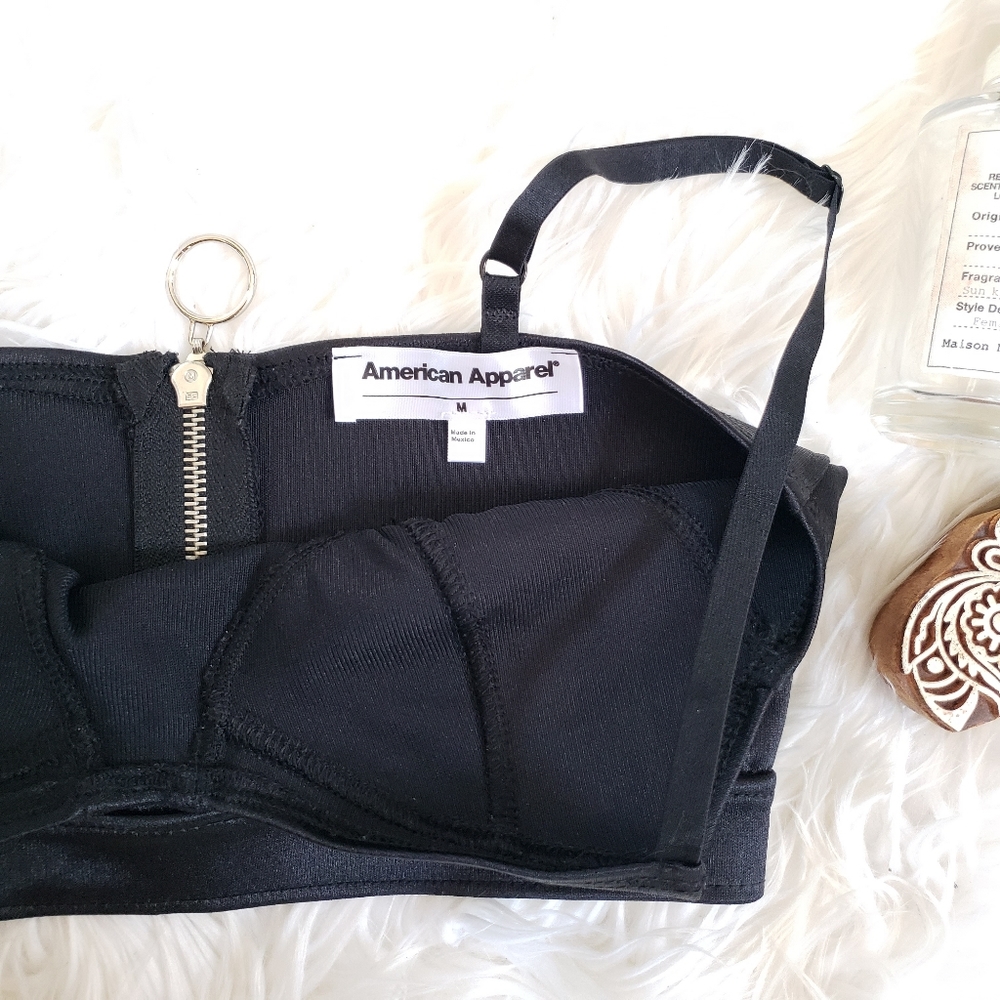 American Apparel • Back Zip Strap Panel Crop Top - Picture 3 of 3